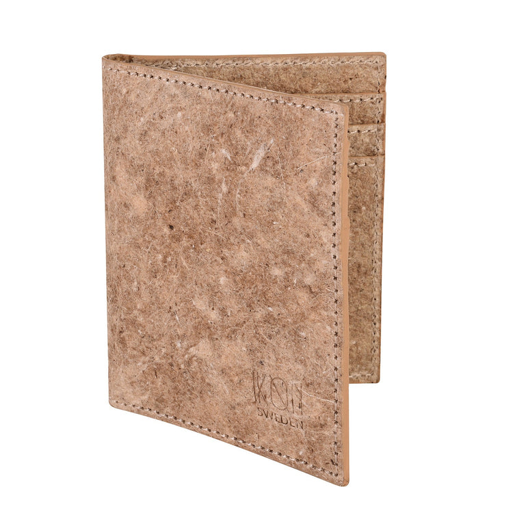 Coconut Leather BiFold Card Wallet - Beige - EcoArtisans