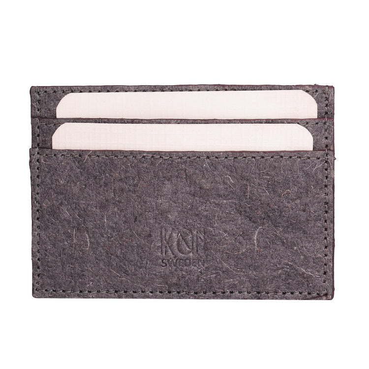 Coconut Leather Card Holder - Dark Grey - EcoArtisans