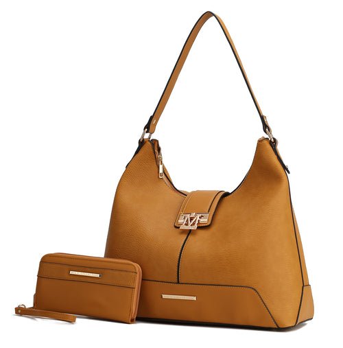 Graciela Hobo Handbag Color-Block Vegan Leather Women - EcoArtisans